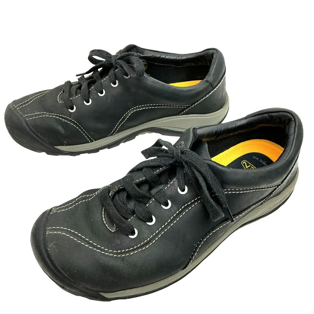 Keen Presidio ll Leather Low Top Lace-Up Sneakers Womens 9.5 Black